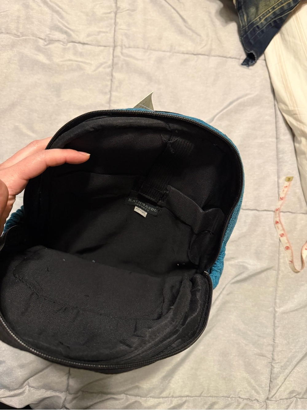 Teal & Black Mushroom Embroidered Backpack - Picture 5 of 7